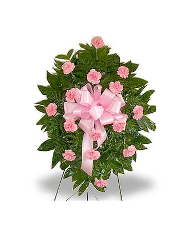 Spray of Carnations on an easel Funeral Arrangement