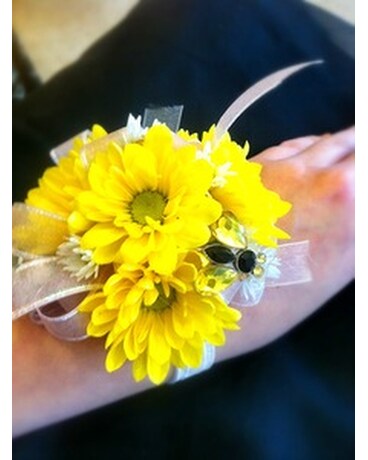 yellow wrist corsage