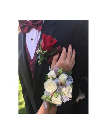 rose corsage and boutonniere