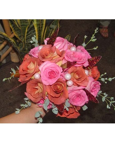 Orange and pink roses