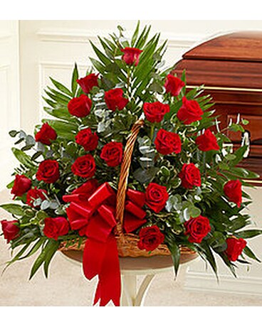 Red Rose Basket