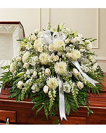 White Casket Spray