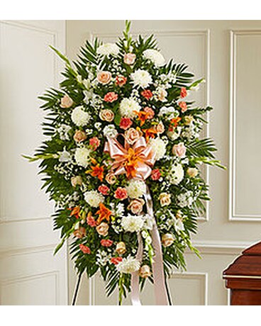 Orange & White Standing Spray