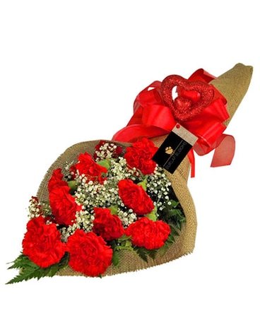 Burlap Blooms: One Shade of Red