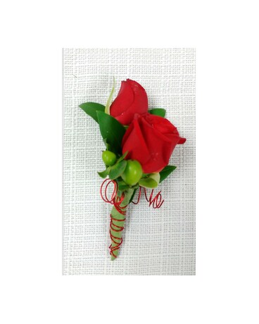 Ravishing Red and Gorgeous Green boutonniere