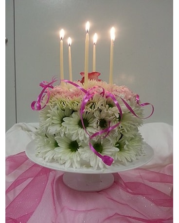 Birthday Cake Flower Arrangement