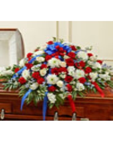 Red & White Casket Spary