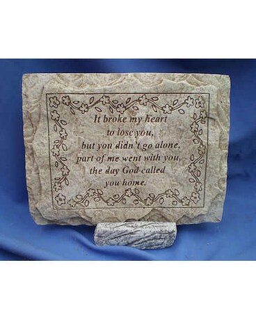 It broke my heart garden stone