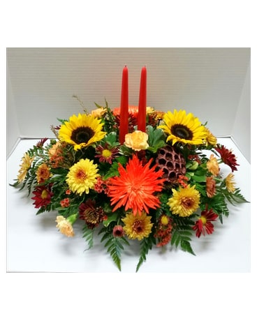 Fall Centerpiece with Candles