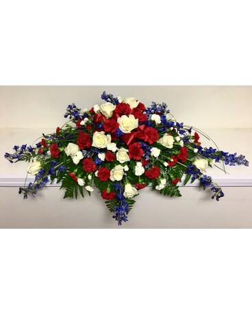 Red, White, and Blue Casket Spray