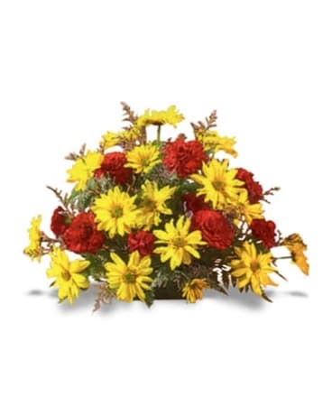 Yellow Daisies & Red Carnation