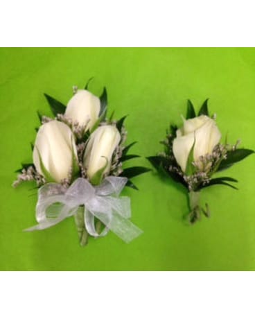 White rose boutonnière