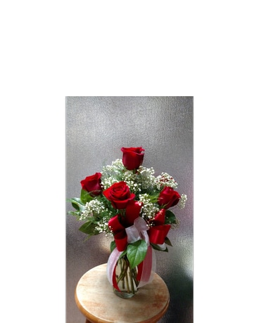 6 Red Roses Arranged