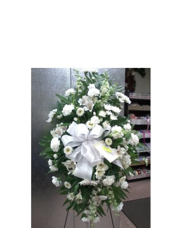 white purity standing spray in salisbury md sonya s floral boutique