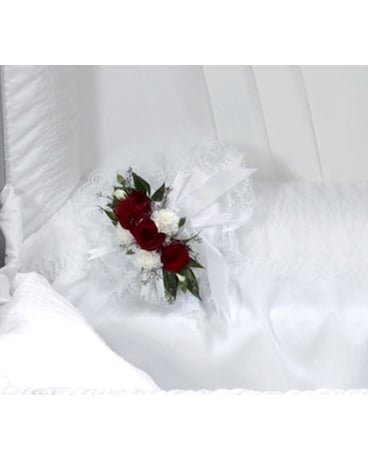 White & Red Satin Heart