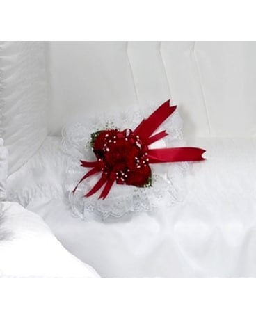 Red Carnation Satin Pillow