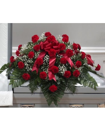 Red Carnation Traditional Casket Spray (Metro-Detr
