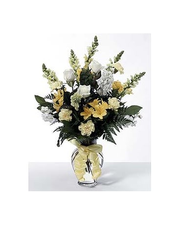 Yellow & White Mixed Floral Vase