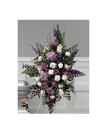 White & Lavender Floral Standing Spray