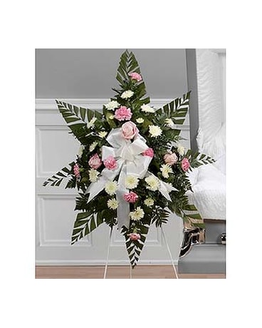 White & Pink Floral Standing Spray