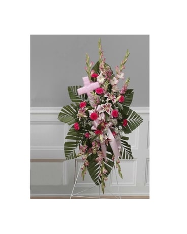 Pink Floral Standing Spray (Metro-Detroit Only)