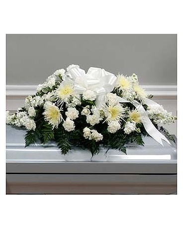 White Traditional Casket Spray (Metro-Detroit Only