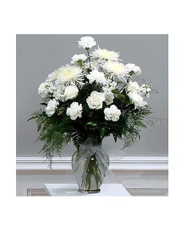 White Traditional Vase (Metro-Detroit Only)