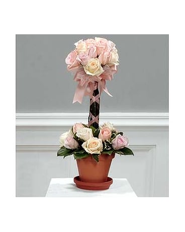 Soft Pastel Rose Topiary