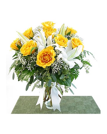 Yellow Roses and White Lilies