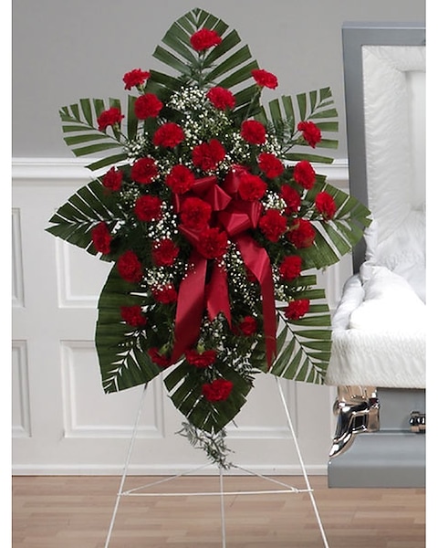 Traditional Red Carnation Standing Spray