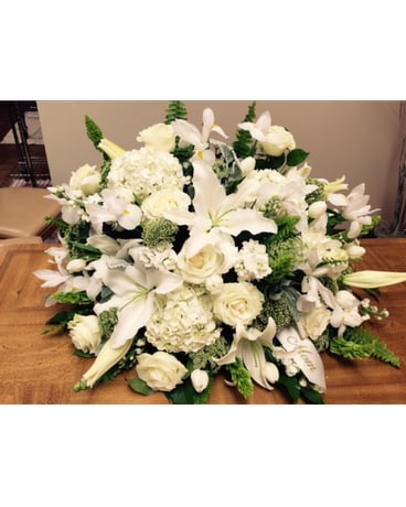 White Casket Spray