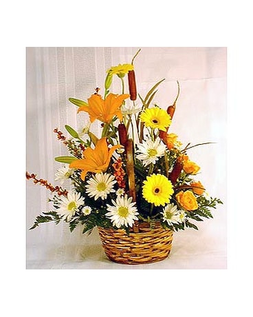 Autumn Basket Flower Arrangement