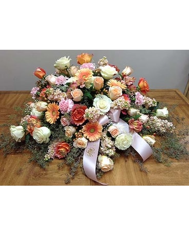 Peaceful Peach Casket Spray