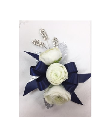 White Ranunculus Corsage