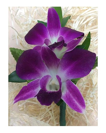 Purple Orchid Boutonniere