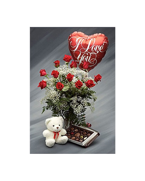 Valentine Bear and Chocolates in Campbell CA - Citti's Florists