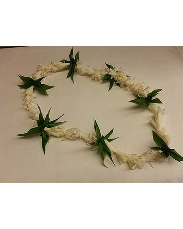 Single Tuberose Lei with Ti Leaf