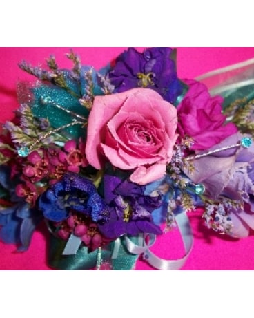 MIXED BLUE,PINK & PURPLE WRISTLET