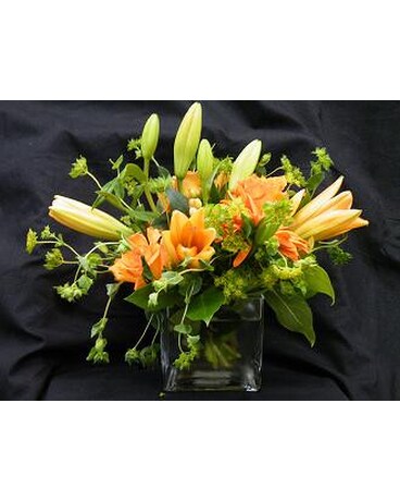 Orange cube vase