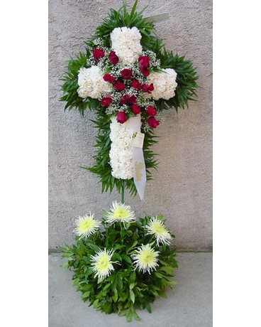 Carnation Standing Cross with Rose Break