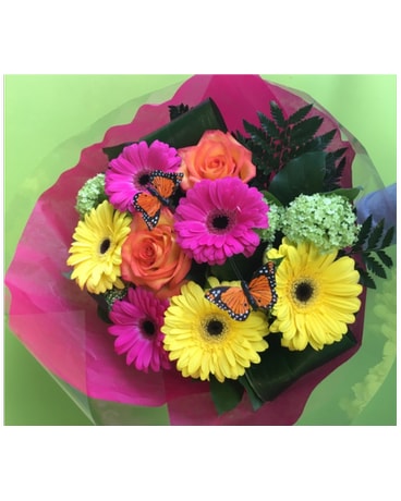 Gerberas and Roses Handtied