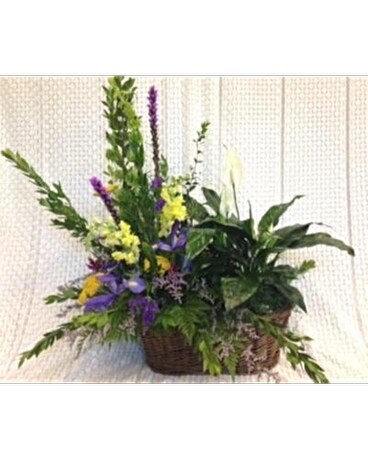 Half and Half Basket with Fresh Arrangement