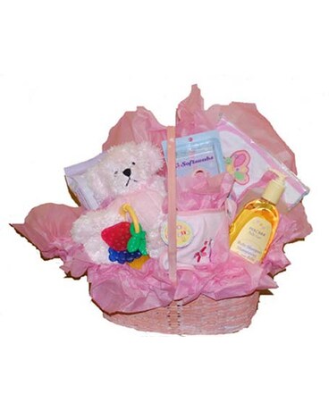 pink baby basket