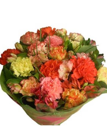 Alstromeria and Carnations Wrapped