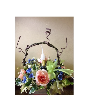 Lighted Candle Stick with Silk