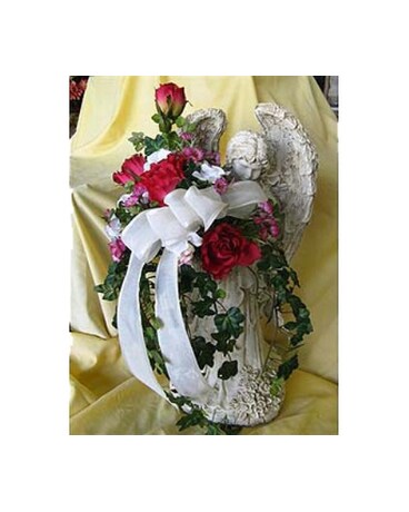 Garden Angel Statues with Silk Fowers