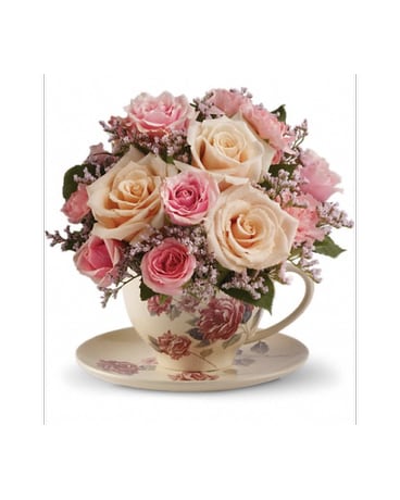 Victorian Teacup Bouquet Flower Arrangement