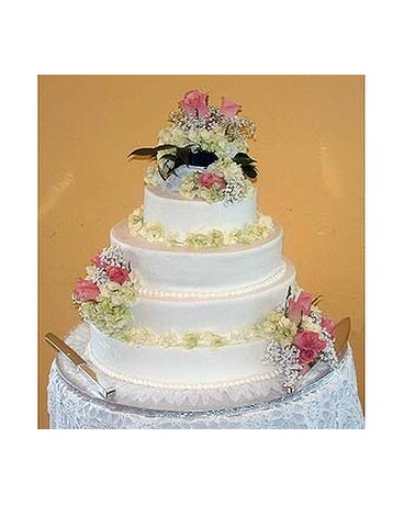 Cake, Roses, & Hydrangea