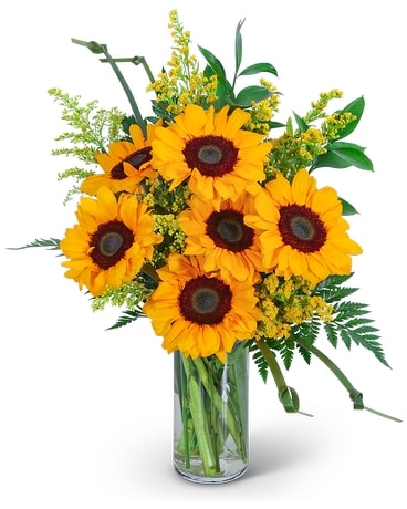 Sunflowers and Love Knots Flower Arrangement