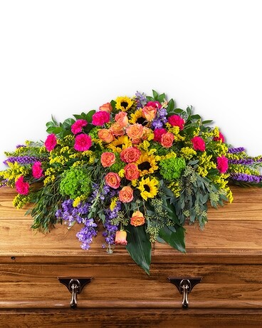 Treasured Memories Casket Spray Funeral Casket Spray Flowers